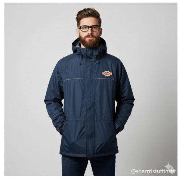 Viking Other - NWOT Viking Torrent Purity Ice Cream Logo Hipster Hooded Utility Jacket 2XL Navy